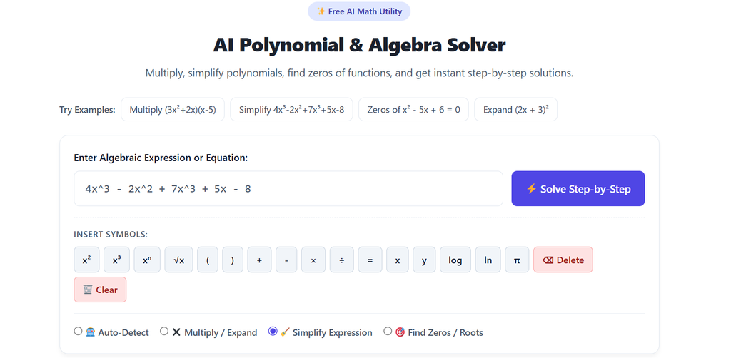 algebraic expression diagram show 4x3−2x2+7x3+5x−8